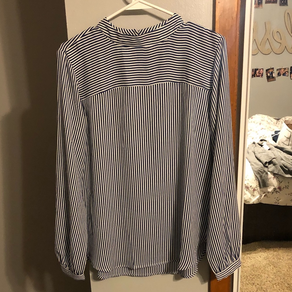 BRAND NEW striped long sleeve button back blouse